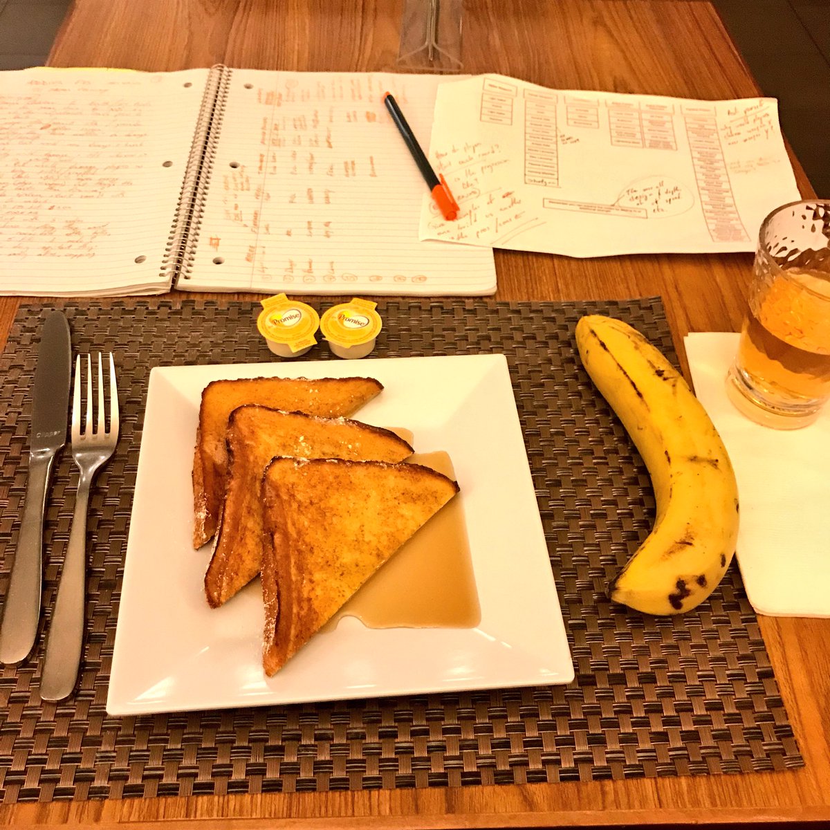 rangeplusone's tweet photo. Reviewing some ideas I had last night and destroying some delicious french toast. Today’s setup day @DreamHack - now I play the waiting game. https://t.co/HUxrBQ9cMK