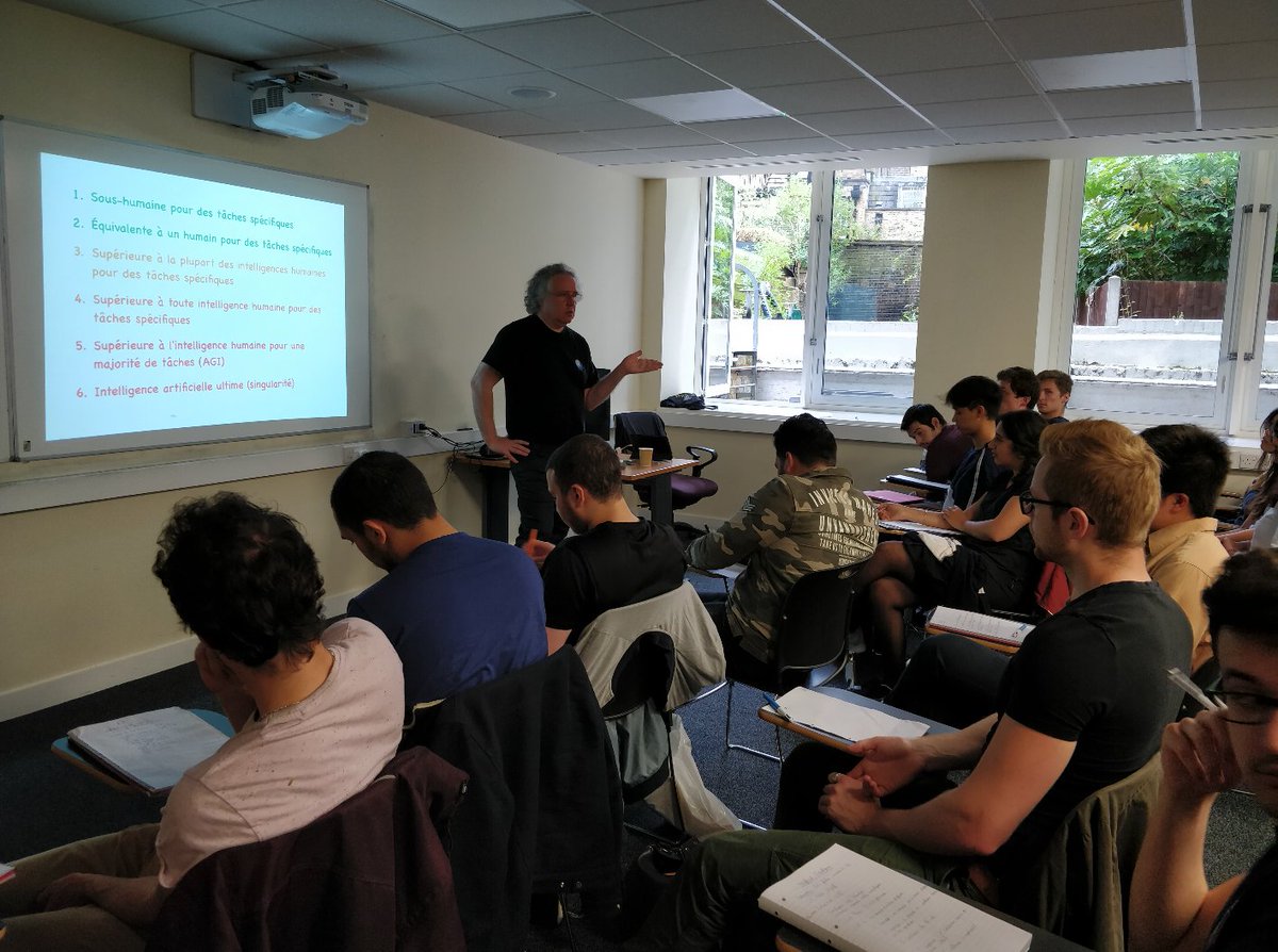 omnesedu_london's tweet photo. Our @ingenieursece had a 6-hour guest workshop with @jcheudin, #Scientist in #Artificia #lIntelligence and renowned writer and expert.
From Kempelen to Craig Venter, they explored the  complexity barriers to the definition of Intelligence.
#InseecU #London #StudyAbroad https://t.co/DjHTzrUiFg