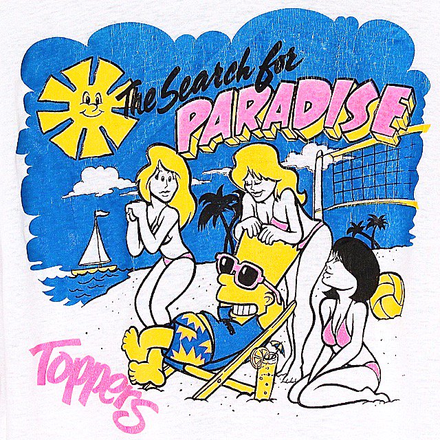bootlegbart's tweet photo. #bootlegbart Courtesy of @dissidentvintage #beachbart #partybart #90stshirt #insearchforparadise #thesimpsons #bootleg #bartsimpson #toppers https://t.co/H7cpSzujOb
