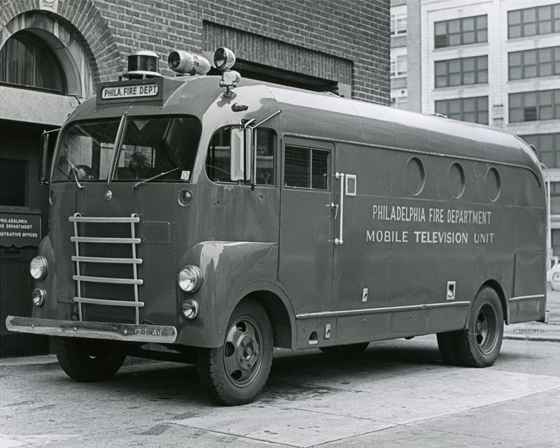 PhillyFireDept's tweet photo. Another gem from the collection @FiremansHall: The PFD's Mobile Television Unit from the early 1970s. #TBT https://t.co/hTlJ5Jxvwu