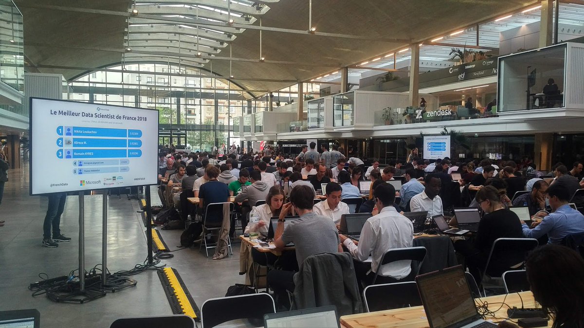 HerveMignot's tweet photo. En direct de #MDSF2018 (Meilleur Data Scientist de France) à @joinstationf . Super organisation par @frenchdata. https://t.co/63S6rznPQ1