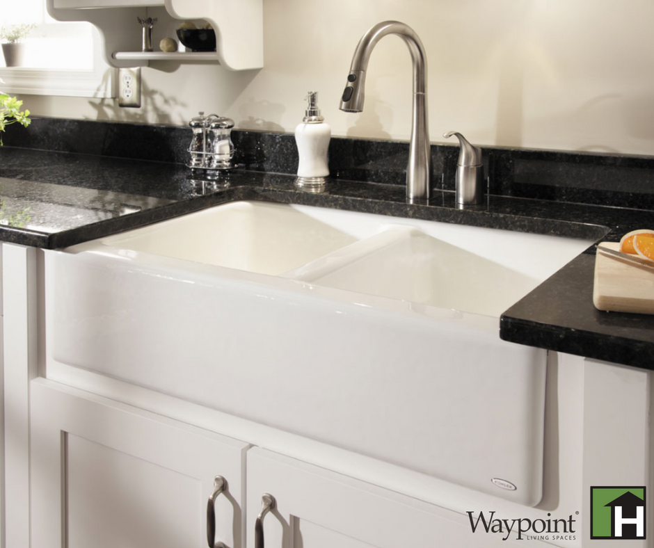 Waypoint cabinets and a farmhouse sink! Just our style... 😎