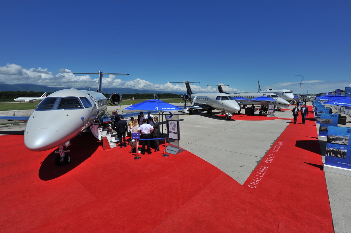 embraer's tweet image. We had a great showing at #EBACE18 and the #Phenom300E, #Legacy450 and #Legacy500 made quite an impression. See our Facebook page for more highlights from the show. #EmbraerStories