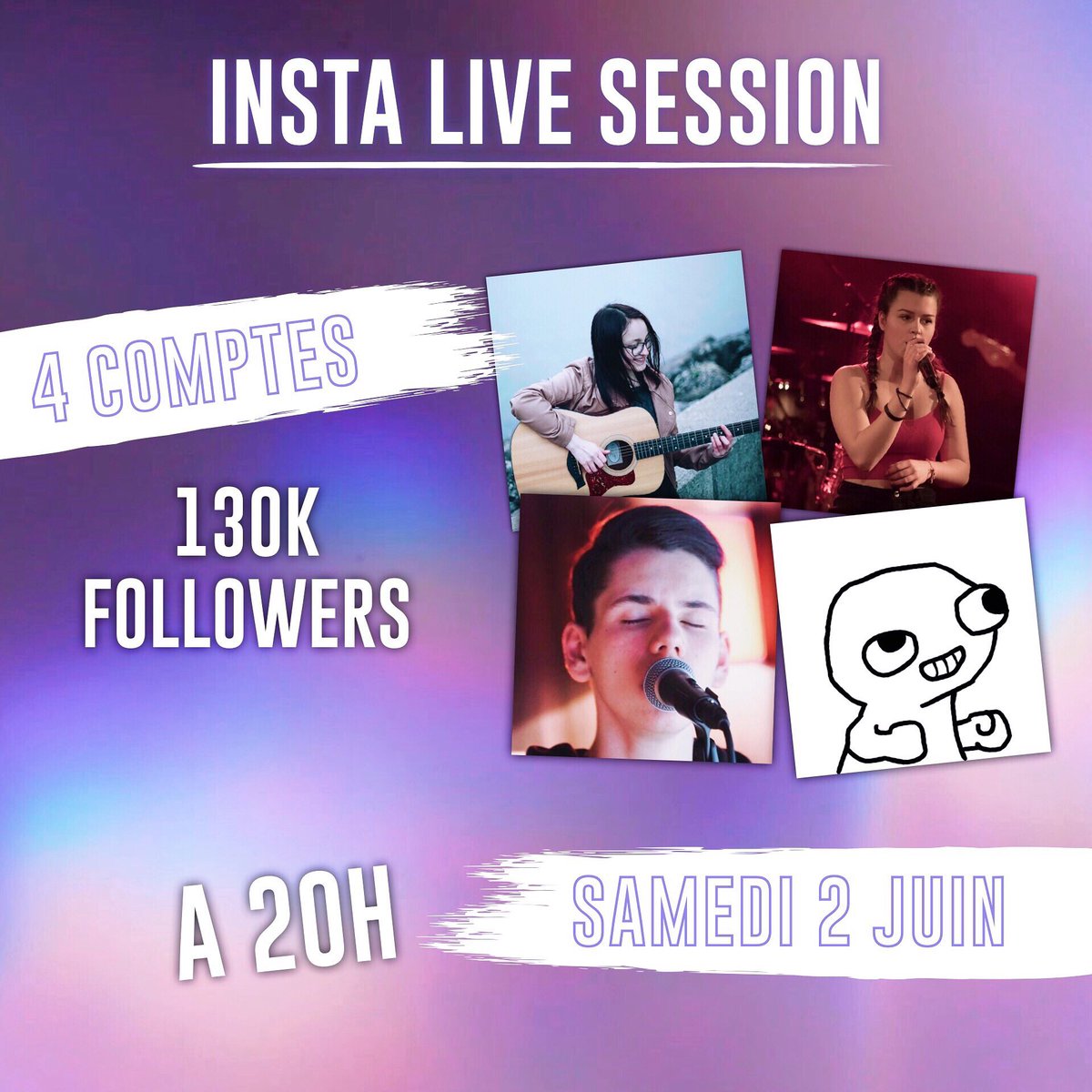 robindylon's tweet image. LIVE INSTA avec @auclair_alice @oryvllmiee99 @Humour_Laul ✨

Ce samedi à 20h sur nos comptes pour changer et s’amuser ! 💛 instagram.com/robin_mxm