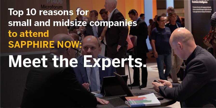 RobertSher's tweet image. Discover digital transformations insights from your fellow small and business professionals at #SAPPHIRENOW! #SAPMidsize buff.ly/2IXbNOX