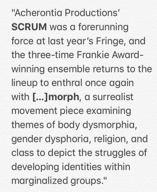 After catching our sneak peek at the Fringe-For-All on Monday, @mtltheatrehub had some real great things to say about us and our upcoming show:

<a href="/Fringemtl/">FringeMontreal</a> #FringeBuzz #MTLFringe