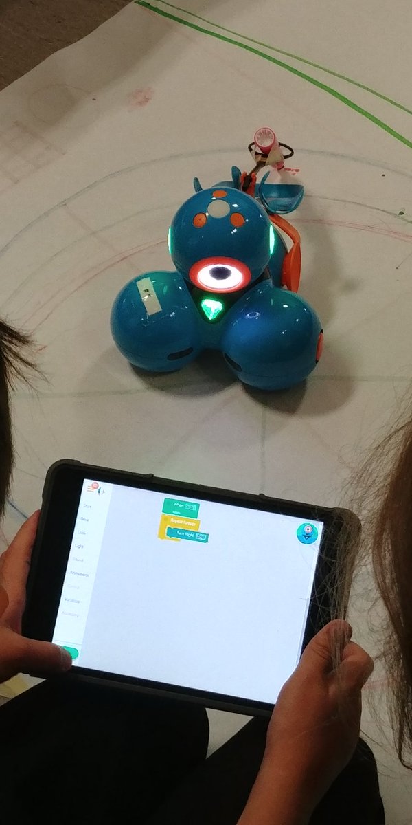 Gr2Explorers's tweet photo. Learning about symmetry with Dash and Dot and our grade 4 friends. #auburnbayschool https://t.co/taQCjfMkRZ