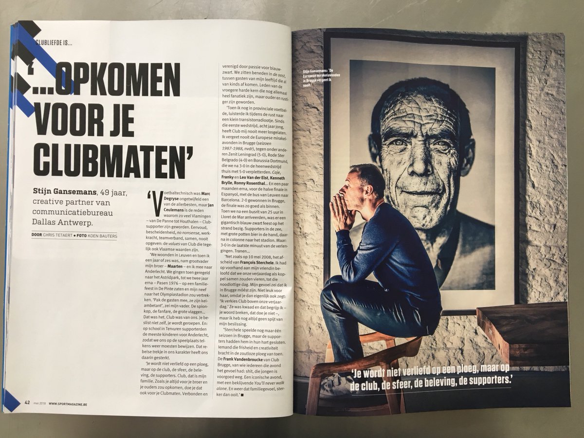 De passie voor goede communicatie en reclame die @ganzevogel elke weekdag meebrengt naar kantoor focust hij in het weekend op zijn andere grote liefde: <a href="/ClubBrugge/">Club Brugge KV</a> !