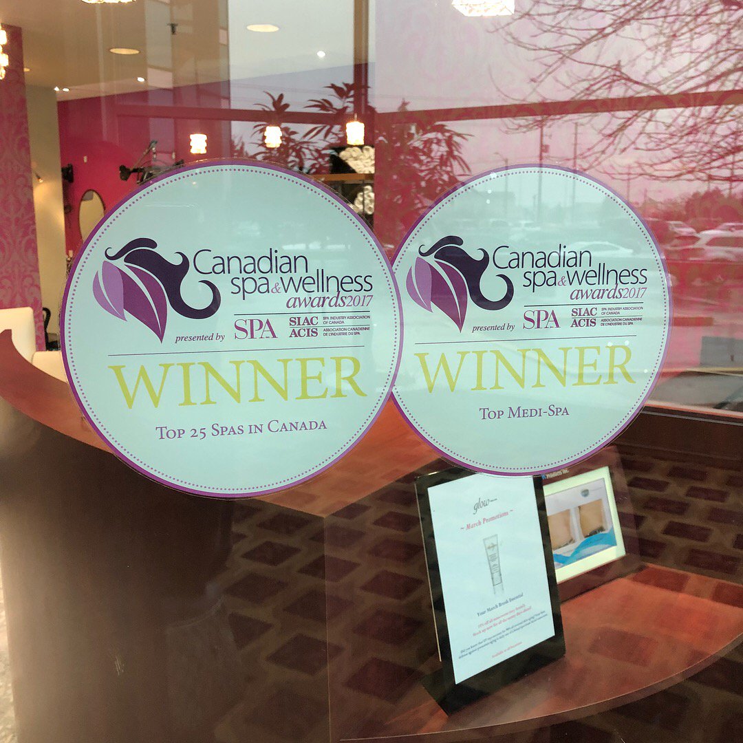 glowmedispa's tweet photo. Displaying our prestigious awards from Leading Spas of Canada and Spa Inc. Magazine. #TopMediSpaCanada https://t.co/6O4kS3wXQn