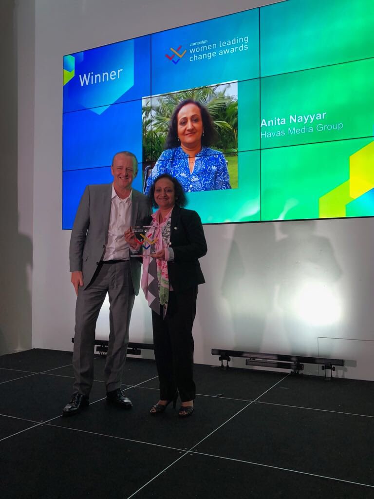 <a href="/NayyarAnita/">Anita Nayyar</a> received the CEO of the year award at Campaign Women Leading Change Awards in #Singapore today. A moment of great pride for all of us at <a href="/HavasMediaIN/">Havas Media Network India</a> #KeepRocking -u r an inspiration for all of us <a href="/Campaign_India/">Campaign India</a> <a href="/Campaignmag/">Campaign</a> @havas <a href="/Havas/">Havas</a>Media <a href="/HavasMedia/">Havas Media India</a>APAC 🙏👏