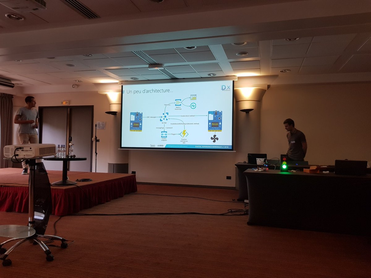 XolucintE's tweet photo. Derrière session au top à la Digital Experience Bordeaux sur IoT. Merci à @_xavierm et Alexandre Nedelec  @SQLI_FR #SQLI #ISCFrance #DigitalExperienceBordeaux #Bordeaux #IoT https://t.co/i0gyVrHt7h
