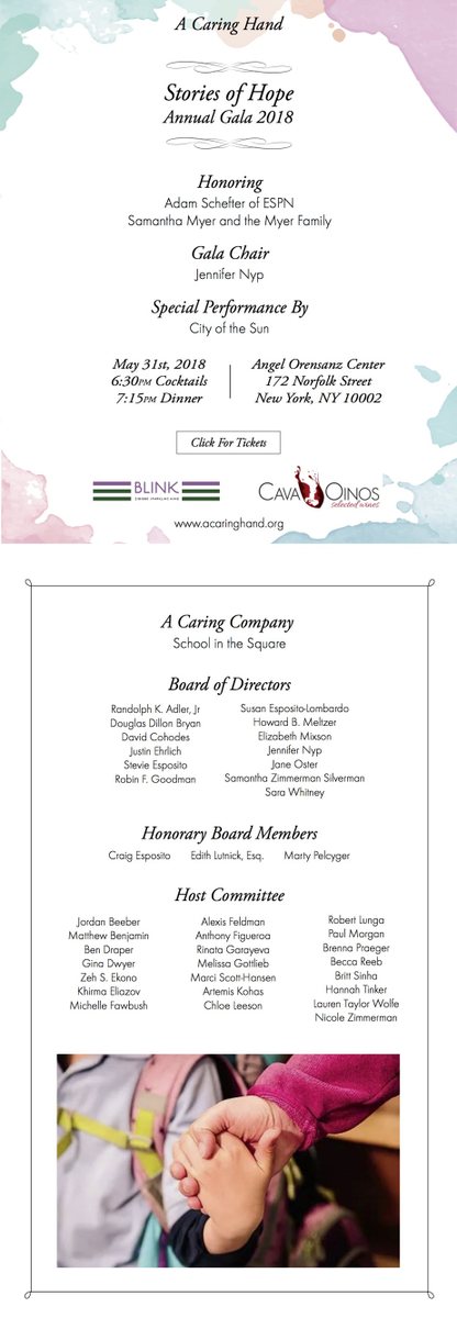 Happening tonight! Inspiring honorees <a href="/AdamSchefter/">Adam Schefter</a>, @sammyer, amazing music <a href="/cityofthesun/">City of the Sun</a> celebrating Stories of Hope for bereaved children. You are not alone and resilient.