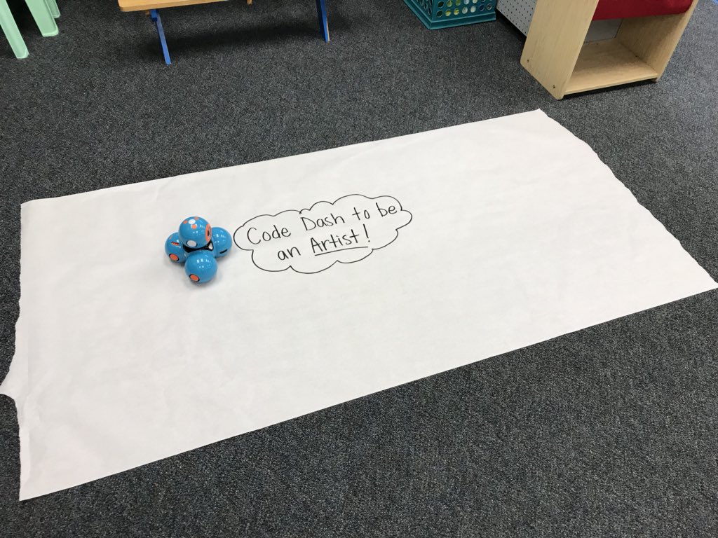 HelloMrsLopez's tweet photo. Ready for 1st grade STEM day! Coding Dash @WonderWorkshop to move through mazes, clean up snowballs and he will even be an artist today! #FSS_STEM #FUESD https://t.co/ZE5EUfqr1L