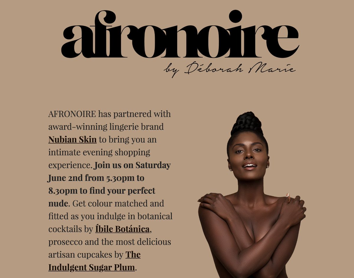 yaawazisees's tweet photo. Bring a girlfriend and enjoy yourself in the presence of delightful women this Saturday at the @nubianskin showroom https://t.co/R6FWey5uZO | #afronoire #nudelingerie #blackwomen https://t.co/xJ5xoNKjUV