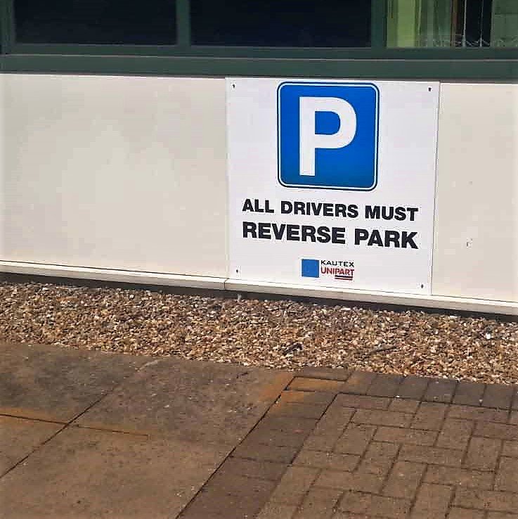 HadynV's tweet image. It's great when your design just works!! I'm pleased to see the drivers of these cars dutifully following my car-park sign by reversing into spaces. Personally, I'd quite like to reverse to last week when the weather was better... #itsasign #working #lovinglife #britishweather