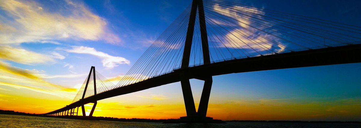 Caught <a href="/TheRavenel/">Ravenel Bridge</a> basking in the evening sunset
