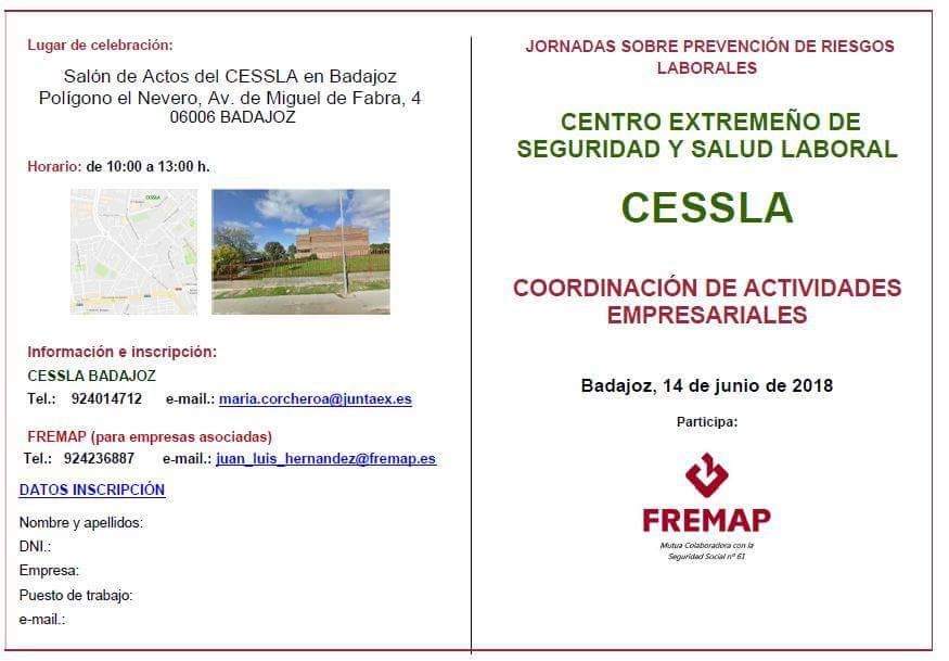 citop_ex's tweet photo. Te informamos de la jornada del CESSLA sobre Prevención que tendrá lugar el próximo día 14 de junio en Badajoz #seguridadysalud #CESSLA https://t.co/zEbLdbQpwS