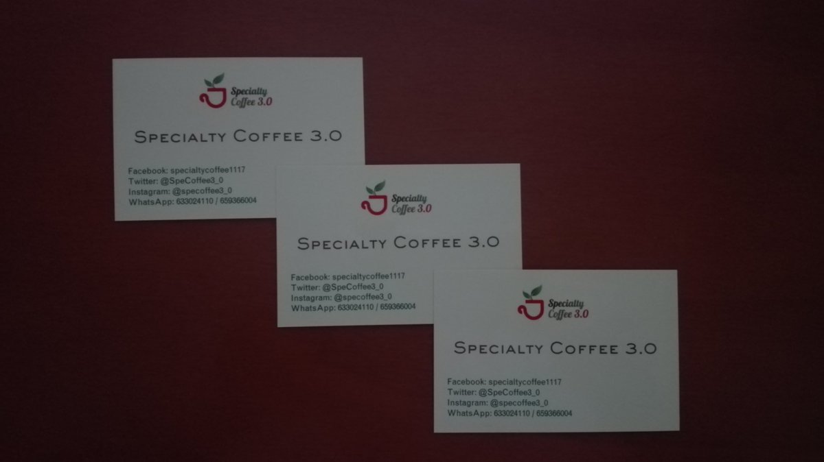 Os presento las nuevas tarjetas de @SpeCoffee3_0. Tenéis toda la información de las diferentes redes sociales para que podáis echar un vistazo. 
Estoy más que contento por cada paso dado surgido de grandes ideas que han ido surgiendo hasta hoy.
#specialtycoffee #coffeelover