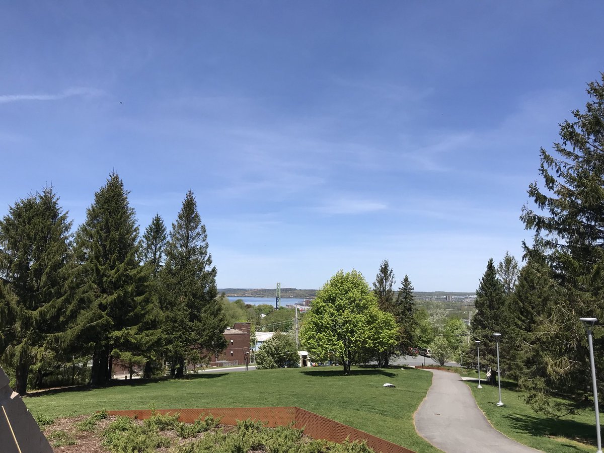 HFXFireHistory's tweet photo. It’s a beautiful day to show the delegates of @FCM_online the memorial for the #HFXExplosion. Look at that view of the #HalifaxHarbour from up here!! #HFXHistory #FCM2018AC https://t.co/6AwLcsFmOs