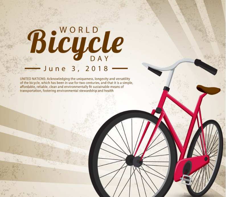 IPCycleNetwork's tweet photo. On 3rd June 18, everyone around the world will be celebrating the first official #WorldBicycleDay 
Post your picture and your location and show that @UN are #cyclingnations 
#UN #IPCN https://t.co/9JwjxcO4hM
