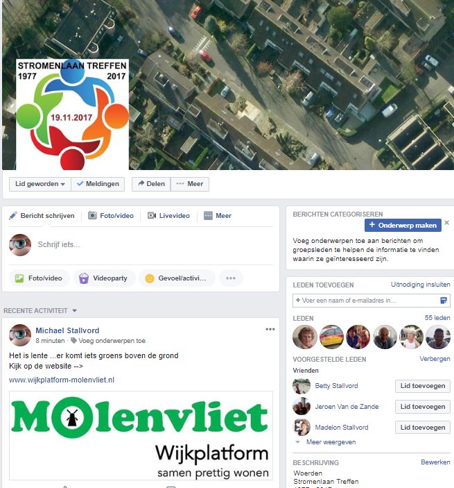 DiSiN2's tweet photo. @WPL_Molenvliet zojuist doorgeschoten --> wijkplatform adres naar facebookgroep "Stromenlaan Treffen" - 55 leden. https://t.co/uDMZ3uDe1u