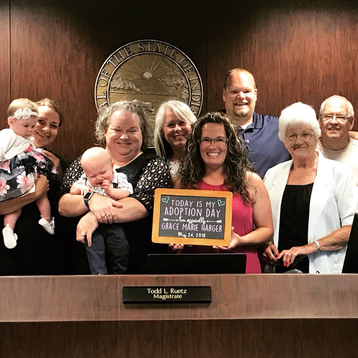 HLadoption's tweet photo. Couldn’t be happier to see the whole family gather together to celebrate this adoption! #fostertoadopt ❤️ https://t.co/gIPLYD2G7m