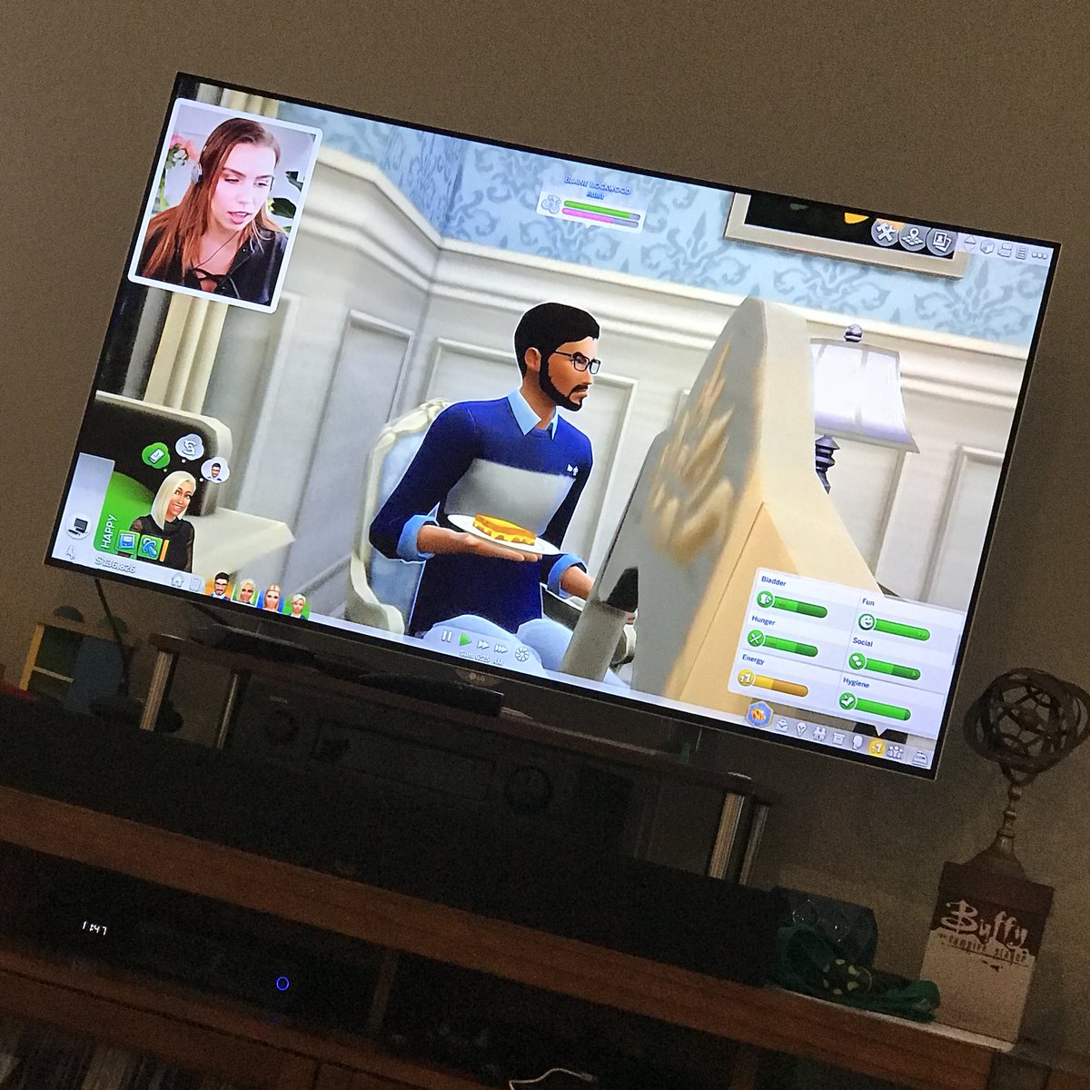 SimGuruKate's tweet photo. Spending my lunch with my toddler while watching @Deligracy’s latest Hampton Falls episode. #ProParenting https://t.co/tUtcl6TgE5