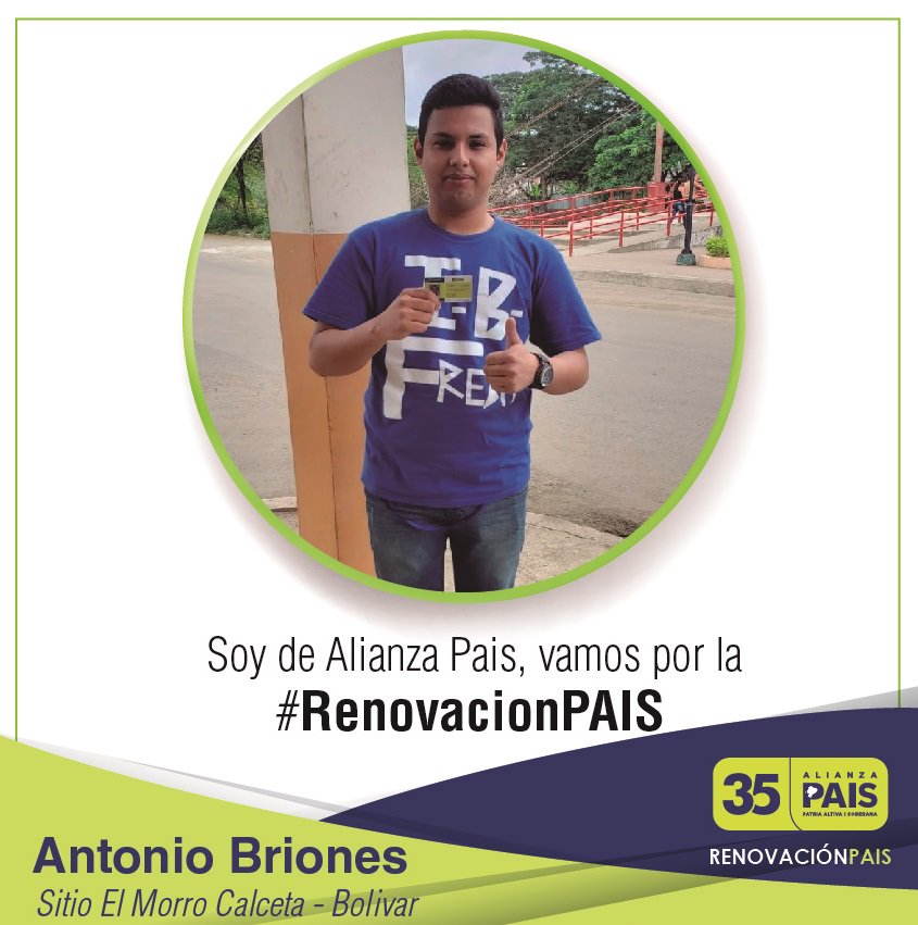 manucomacias's tweet photo. Somos militantes! Somos Revolución! ¡Vamos juntos por la #RenovacionPais! Este 2 de junio tenemos nuestra #ConvenciónAPManabí @Lenin @ricardozampais @JosRHerreraF1 @ApManabi35 @35PAIS @PaulGranda @AlfredoOrtizEc @tarquiresurge @RobertoSalazarB https://t.co/XAJNnpAyYq