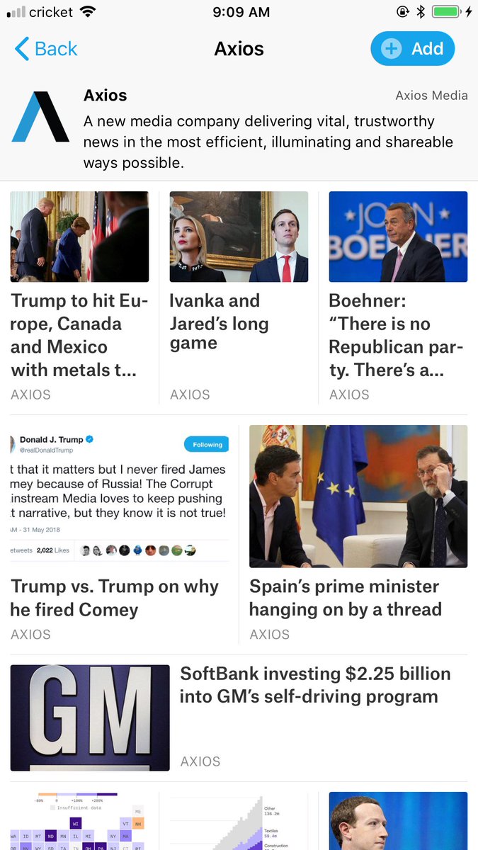 Smart brevity meets offline reading with the new <a href="/axios/">Axios</a> channel on SmartNews! Check it out here: b.smartnews.be/r/rBsQHBeMKQid…