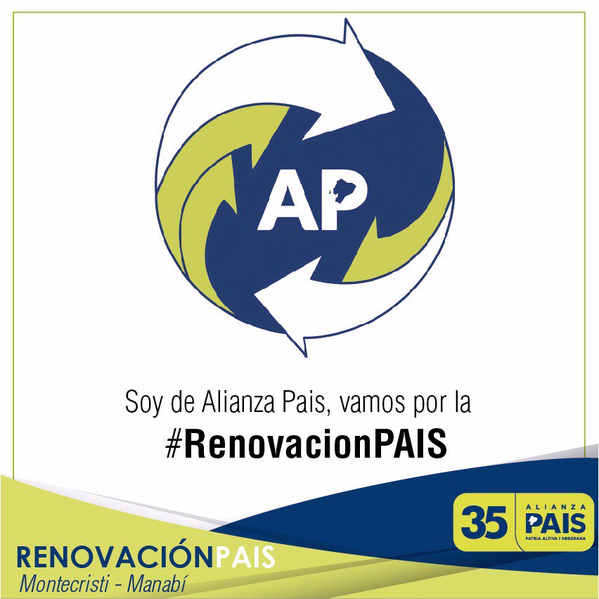 manucomacias's tweet photo. Somos militantes! Somos Revolución! ¡Vamos juntos por la #RenovacionPais! Este 2 de junio tenemos nuestra #ConvenciónAPManabí @Lenin @ricardozampais @JosRHerreraF1 @ApManabi35 @35PAIS @PaulGranda @AlfredoOrtizEc @tarquiresurge @RobertoSalazarB https://t.co/6TKlfHGaoz