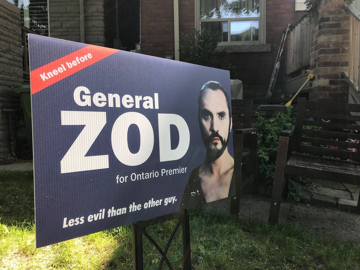 j_tasca's tweet photo. Vote Zod. #OntarioElection2018 #onpoli #OntarioVotes #votezod #Superman #comics https://t.co/ZKZTaJgLHj