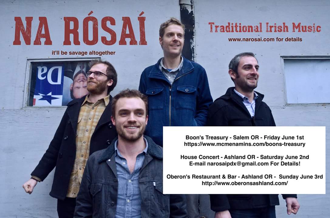 Na Rósaí heads South this weekend with shows in Salem and Ashland. Hup! #irishmusic #irishtrad narosai.com