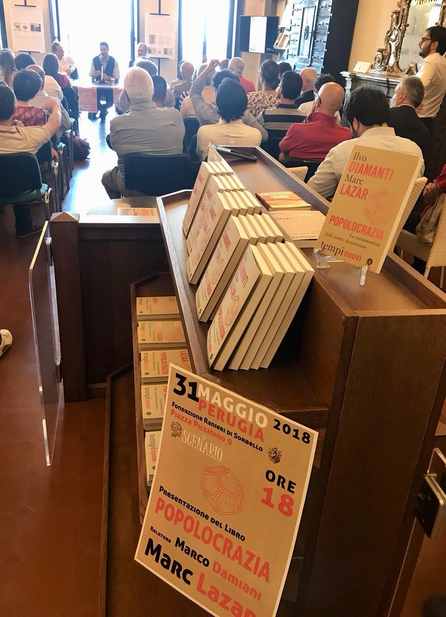 LoScenario's tweet photo. La presentazione di Popolocrazia di Marc Lazar e Ilvo Diamanti. https://t.co/8wMm07sQq8