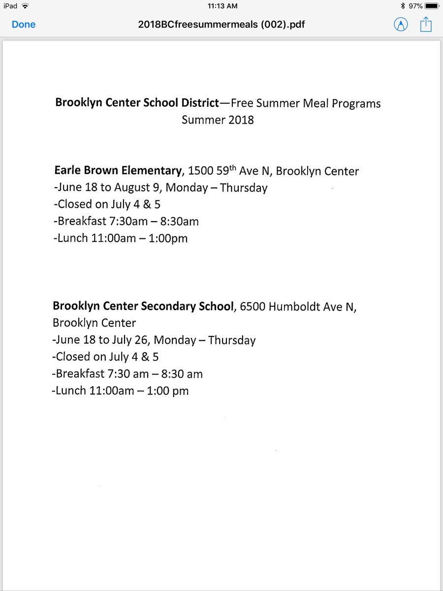 Summer free meal programs. Check it out!