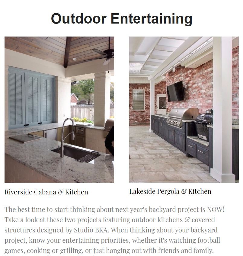 StudioBKA's tweet photo. The start of summer makes us want to start planning for next summer! Check out these two outdoor kitchen projects from Studio BKA. https://t.co/ctih2LCmpN  https://t.co/o3DJlBpGwE #outdoorliving #outdoorkitchens #nola #nolabuild https://t.co/YSMbLH8H0t