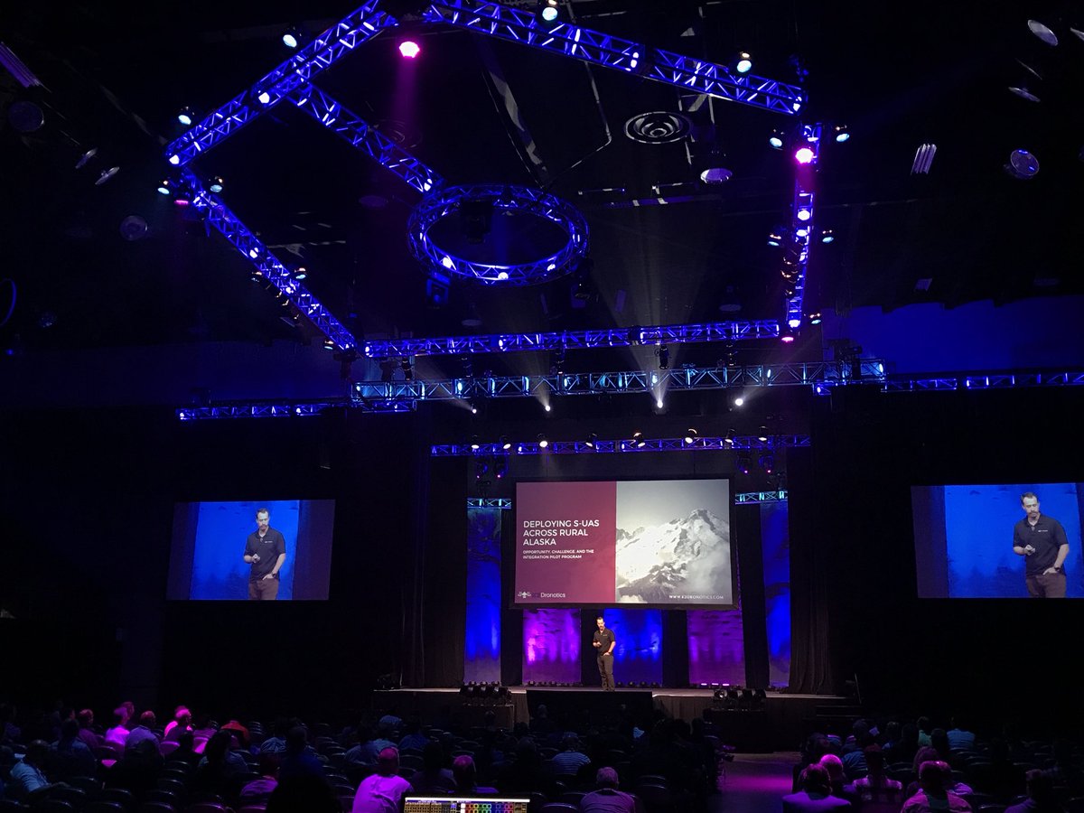 emergingprairie's tweet photo. Ben Kellie, CEO of @K2Dronotics, talks about BVLOS developments in Alaska. #DroneFocusCon18 https://t.co/zTefw0zFPu
