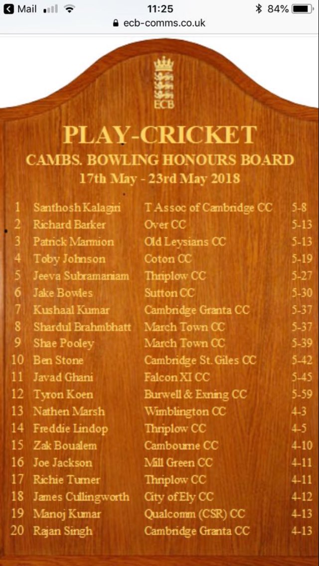 SuttonCCcambs's tweet image. Jake Bowles making it onto the honours board for his bowling again, well done lad 👏🏻 9 wickets in 2 games what more can you ask for #Suttoncc #honoursboard #greatbowling