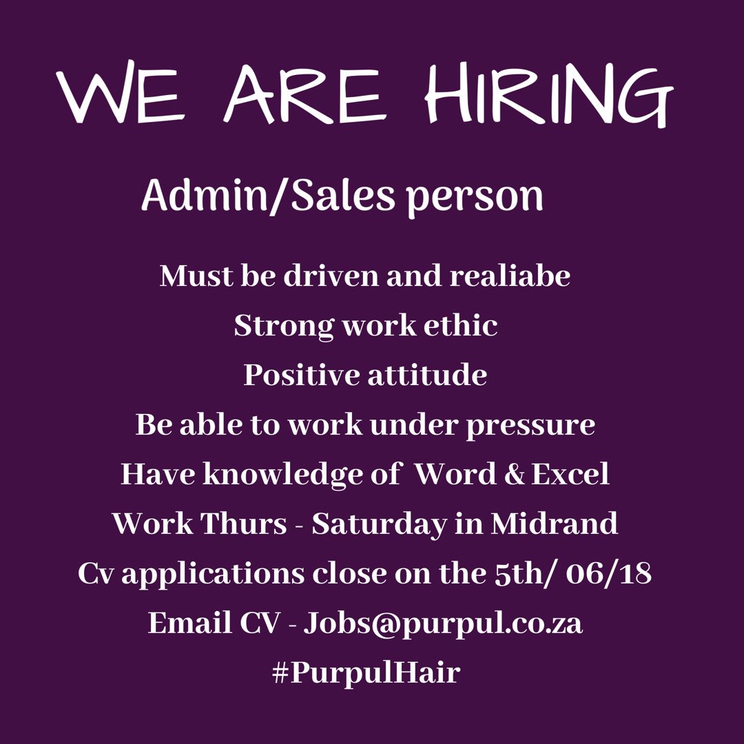 PurpulHair's tweet photo. We are hiring 🌺. https://t.co/oTNe00tmJ3