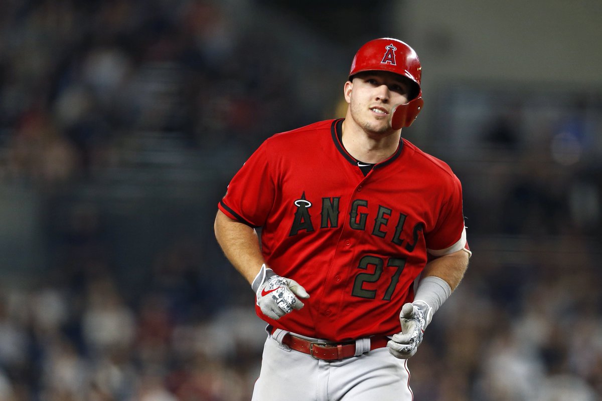 Baseball Reference on Trout has 5.0 WAR thru 55 games. He's on pace to shatter Babe Ruth's record single-season WAR by a hitter (14.1) post the best WAR
