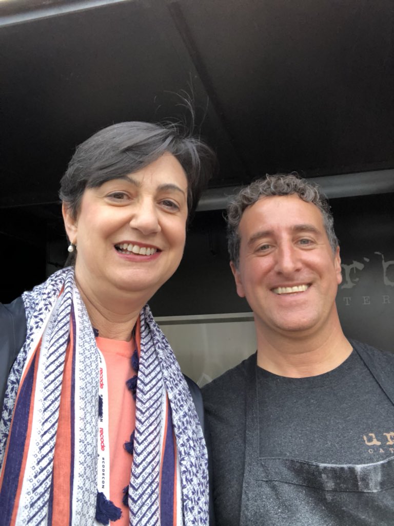 MLTellado's tweet photo. In LA for #CodeCon where I ran into @ConsumerReports former food tester @midilauro who is living his dream cooking and catering his memorable pizzas. He sends greetings to Team CR. And yes his pies pass the test! https://t.co/rW1D9AVujx
