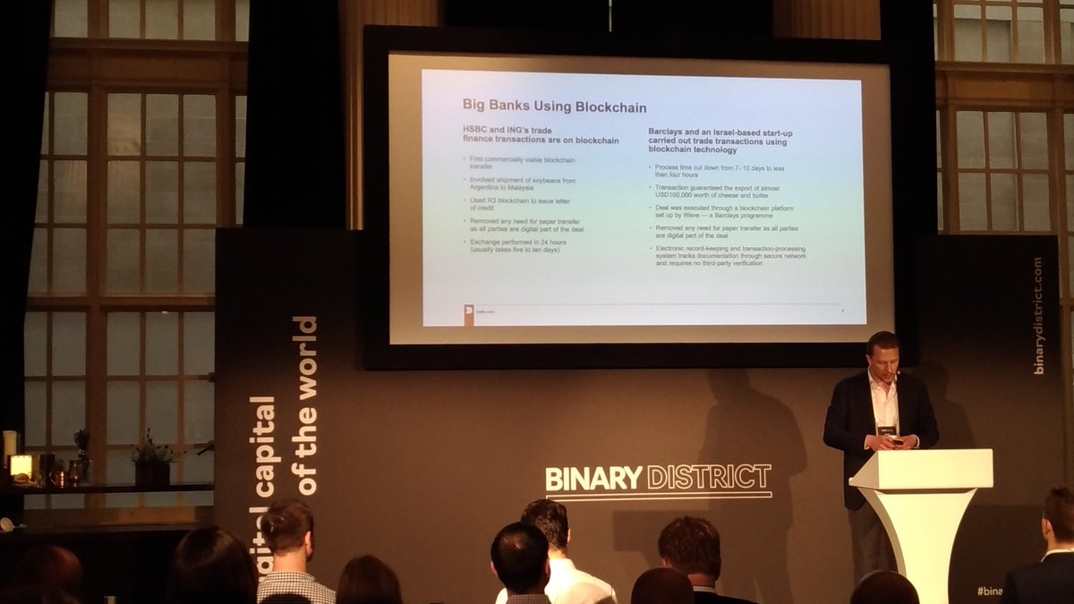 expend's tweet photo. Really enjoying @BinaryDistrict's "#Digital capital of the world" event!
Denis Nagy, CEO @DolfinHQ's insight into the use of #blockchain was very interesting 🧐 #BinaryDistrict https://t.co/67O7QrfEfR