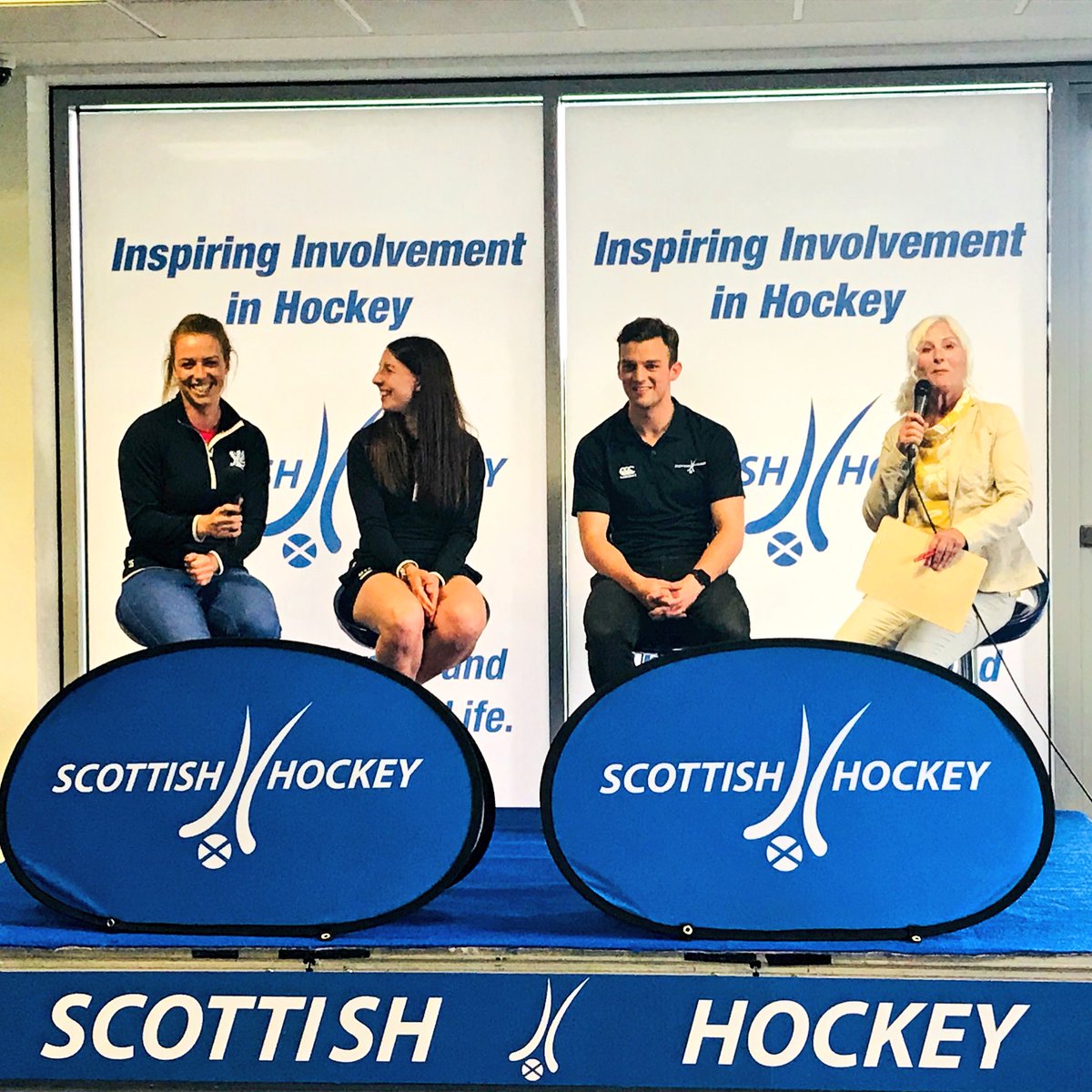ACTConstruct's tweet photo. The @ScottishHockey Tartan Trilogy starts TONIGHT! Kicking off with a Q&amp;A session with @AlisonWalker_tv and @beckyward10 @alihowie3 &amp; @ @callumduke8 ! Looking forward to the @SCOhockeywomen game at 7pm this evening against Ireland! #TartanHearts #ScottishHockey #GameDay 🏑💙 https://t.co/WbWUVXymhz