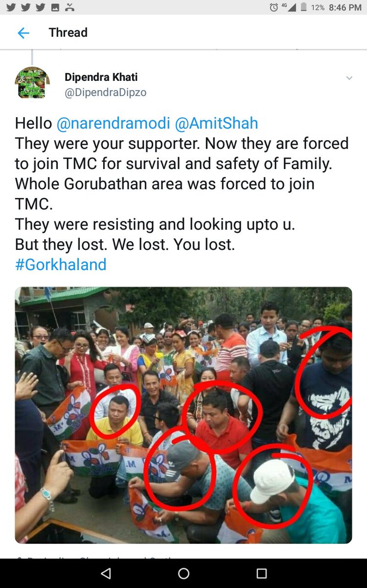DipendraDipzo's tweet photo. @RatanSharda55 @kapil_kausik This is very well tried and tested method of Democracy by this despotic #MamataBanerjee. We have been suffering this since long.
Evry GJM party cadres and #Gorkhaland statehood supporter are given choices by Police, Join TMC/ proTMC faction or suffer consequences. https://t.co/pgA6ebLvKD