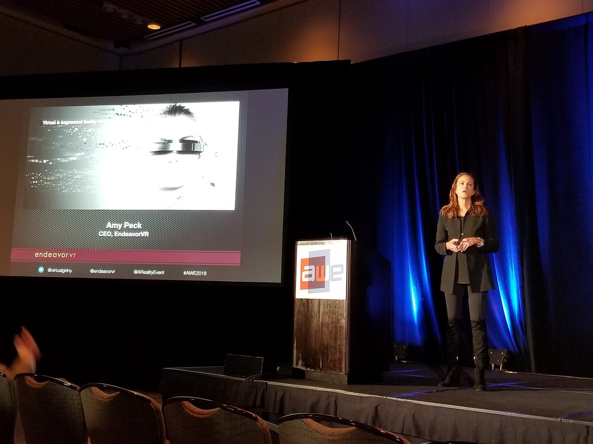 Awesome talk on XR for Education by the wonderful @VirtualGirlNY from @endeavorvr at #AWE2018