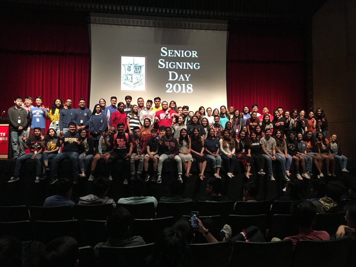 NGHS_Raiders's tweet photo. Celebrated our seniors’ college decisions today! @NGHS_2018 Thank you to @NGHSAVID for hosting. https://t.co/rhLg98bCzg