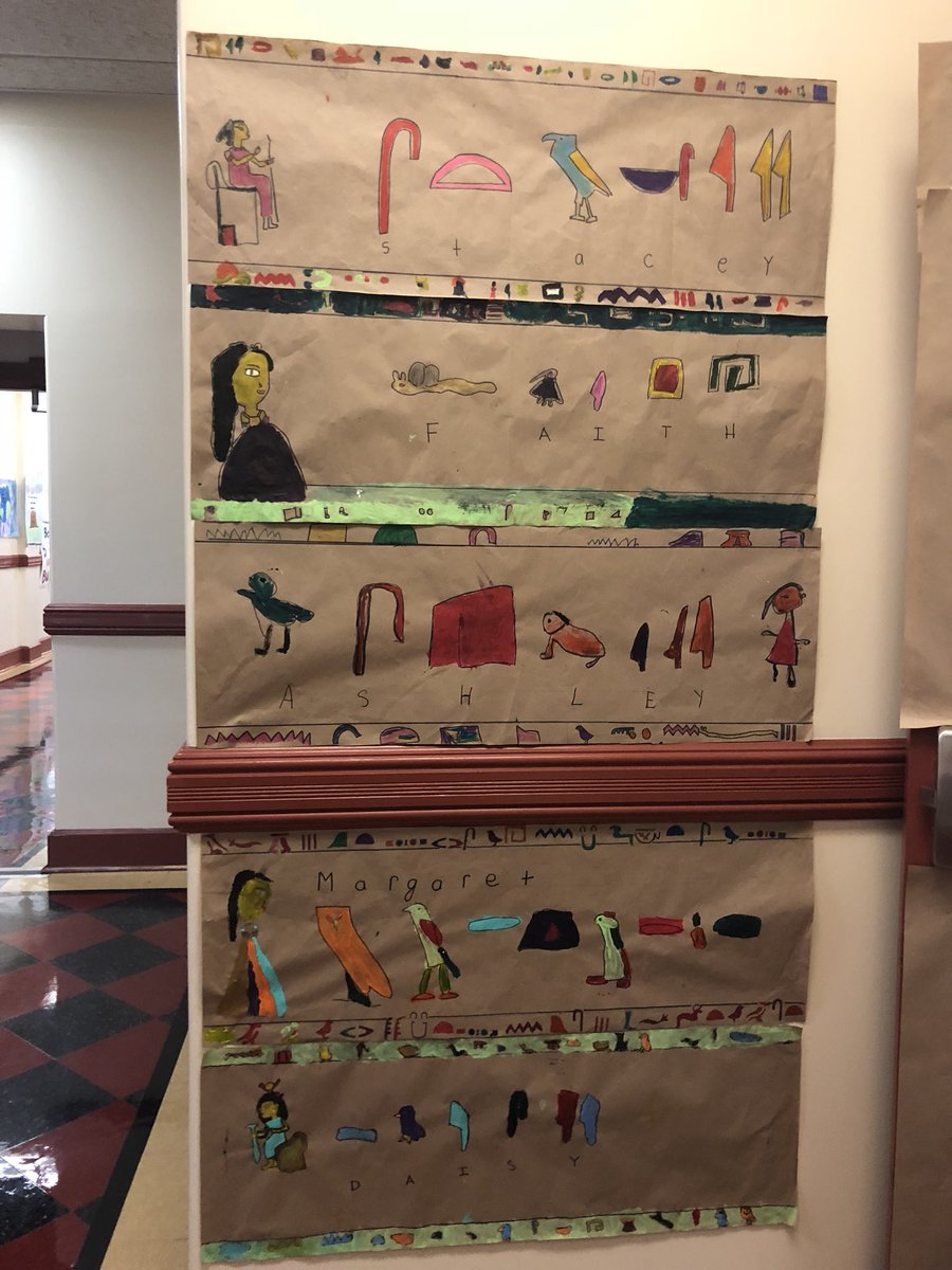 ps65si's tweet photo. Egyptian Publishing Party-Historical Fiction Unit including Dance, Art, Tech, Math, History &amp; Writing. Costumes made with recycled materials. #recycle #upcycle #thinkoutsidethebox #ps65si #InspireD31 #sibfsc @sibfsc @nycschools #walklikeanegyptian #egyptianart #hieroglyphics https://t.co/HGPCBnnPpb