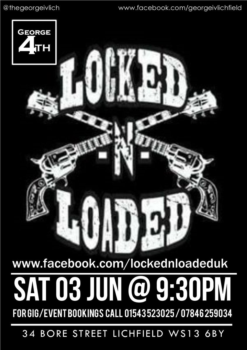 Still to come this weekend.. 
Friday night in the lounge, the fabulous Nikki Rous; 
facebook.com/nikkirousmusic/
nikkirous.co.uk
Saturday night Locked and Loaded in the back room, playing rock music from across the decades. 
facebook.com/lockednloadedu…