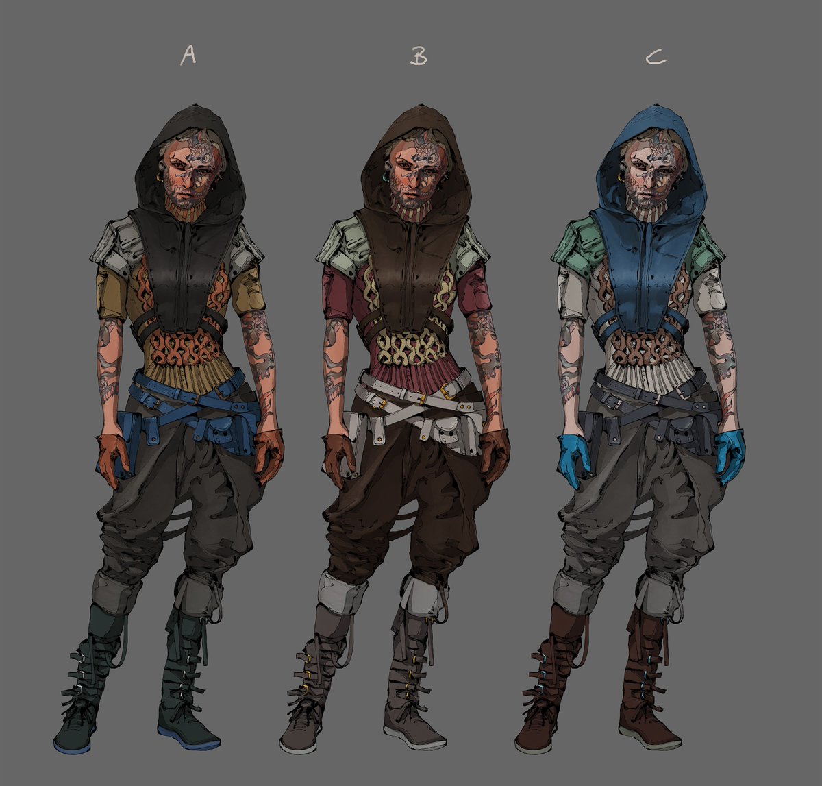 SoldierGoose's tweet photo. A, B or C? Developing more characters for #RISE and #QuantumQuest
#illustration #draw #drawing #conceptart #design #concept #art #PankuNoKyūri #QuantumQuest #QQ #Cyberpunk #Megacity #gamedev #indiedev #boardgames #VideoGames #tabletop #cards #DeckBuilding #Deckbuilder #miniatures https://t.co/cPedfh535t