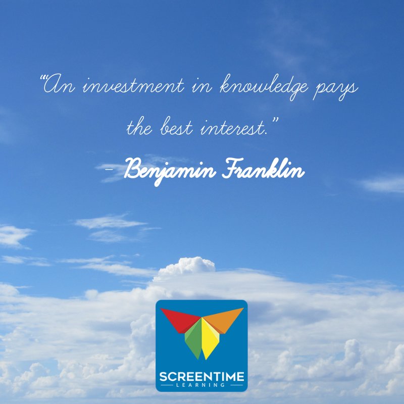 ScreenTimeLearn's tweet image. #quoteoftheday from Benjamin http://Franklin.
ow.ly/ny4N30keS1r
#screentimelearning
#screentime