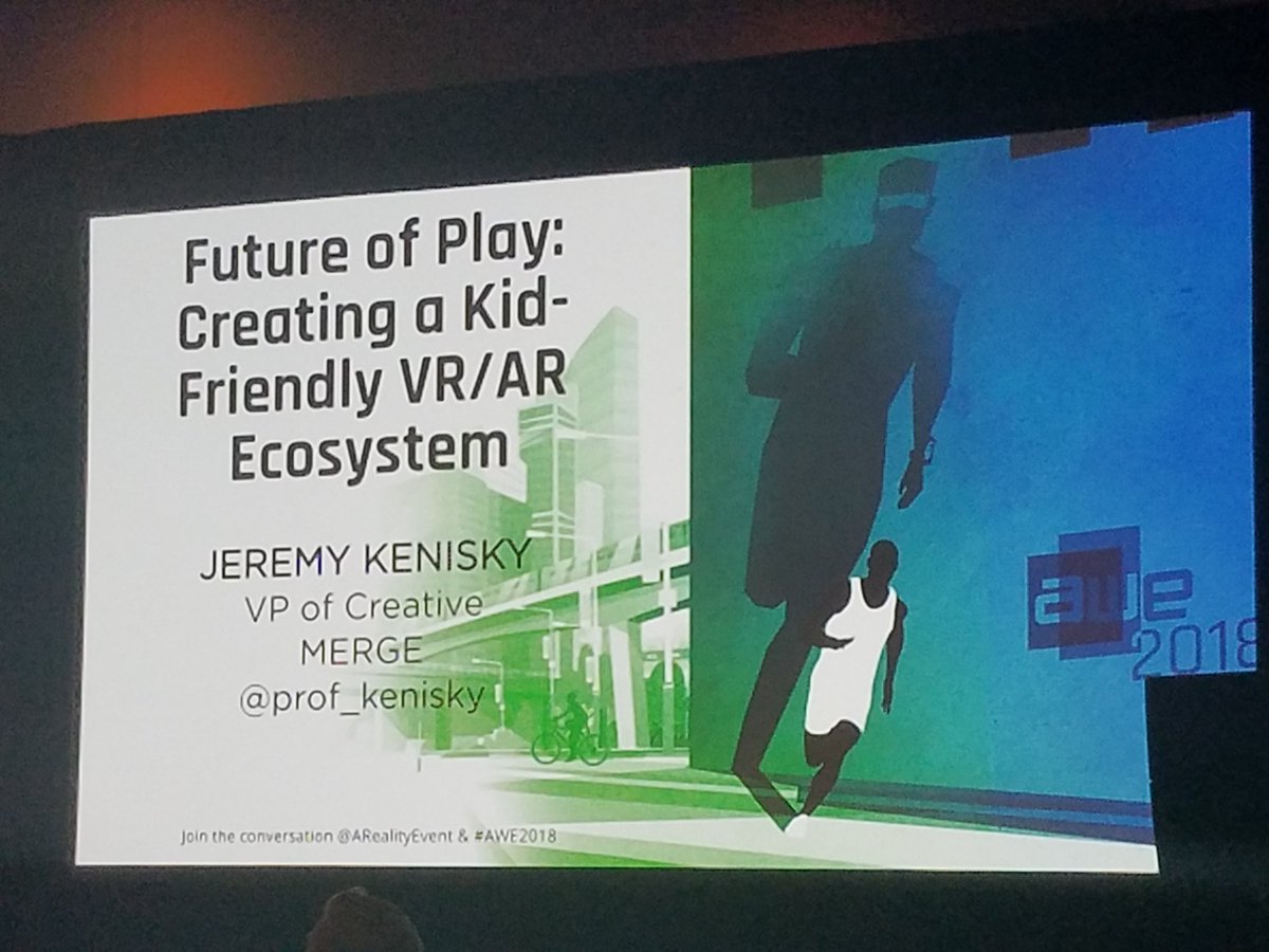 rebecca_evans's tweet photo. Great insights from @prof_kenisky on designing for kids and families "Kids don't care about 'XR' (acronyms and jargon) they care about XPeriences." #AWE2018 https://t.co/V5U4kLiDkt